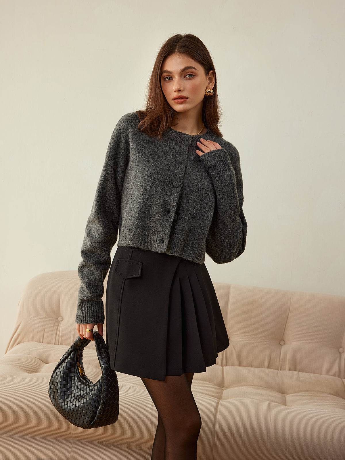 Clara | Vielseitiger Knopf-Short-Cardigan