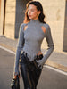 Anna | Stricktop mit Rohsaum und Cut-Outs