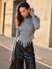 Anna | Stricktop mit Rohsaum und Cut-Outs