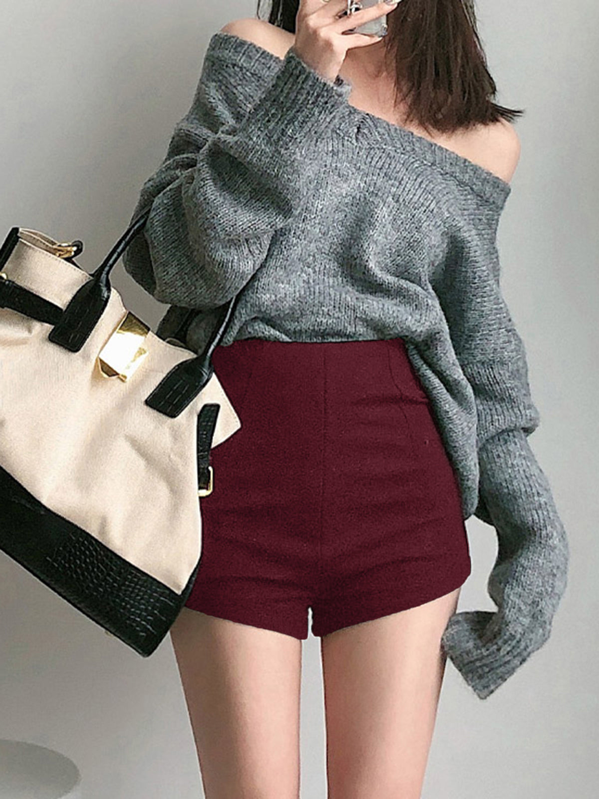Lena | Elegante High Waist Shorts mit Reißverschluss