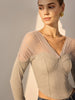 Leni | V-Ausschnitt Mesh-Schulter Crop T-Shirt