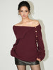 Anna | Trendiger Asymmetrischer Off-Shoulder-Pullover