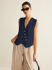 Ulrike | Asymmetrische Knopf-Pullover-Weste