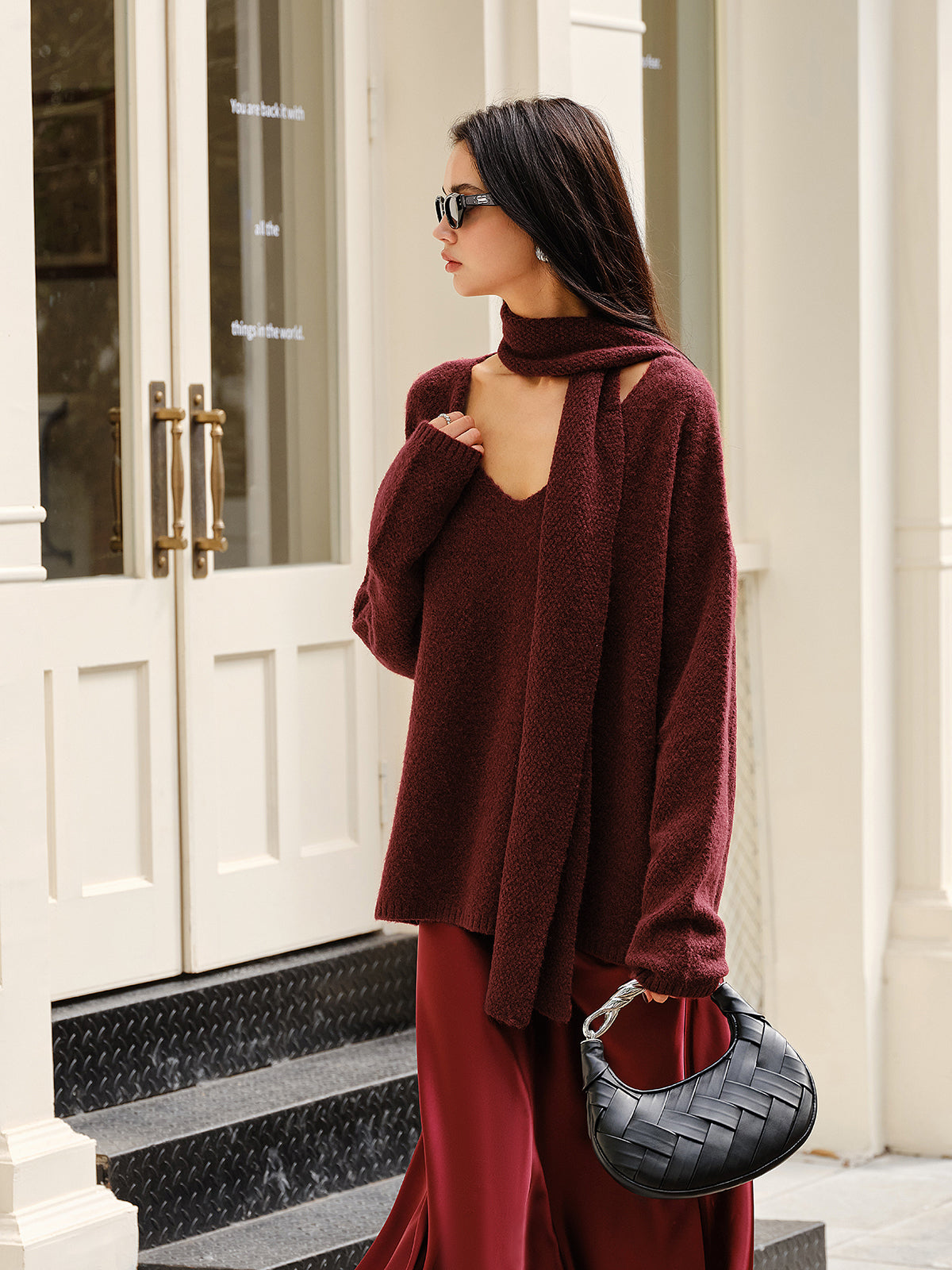 Gisela | Eleganter Pullover mit passendem Schal