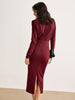 Lena | Plissiertes Jerseykleid mit Stehkragen