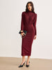 Lena | Plissiertes Jerseykleid mit Stehkragen