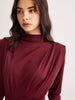 Lena | Plissiertes Jerseykleid mit Stehkragen