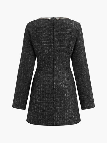 Emilia | Kurzkleid mit quadratischem Ausschnitt und Perlenverzierung