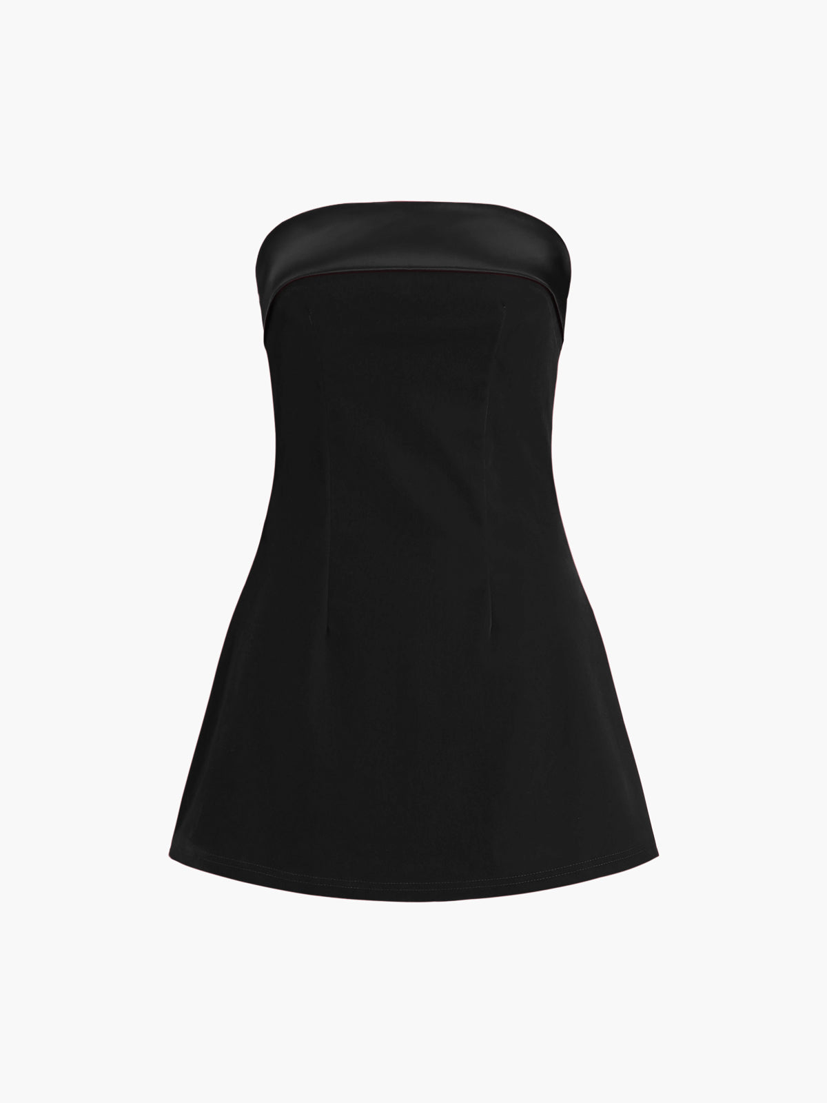 Sofia | Kurzes Satin-Velours-Kleid ohne Träger