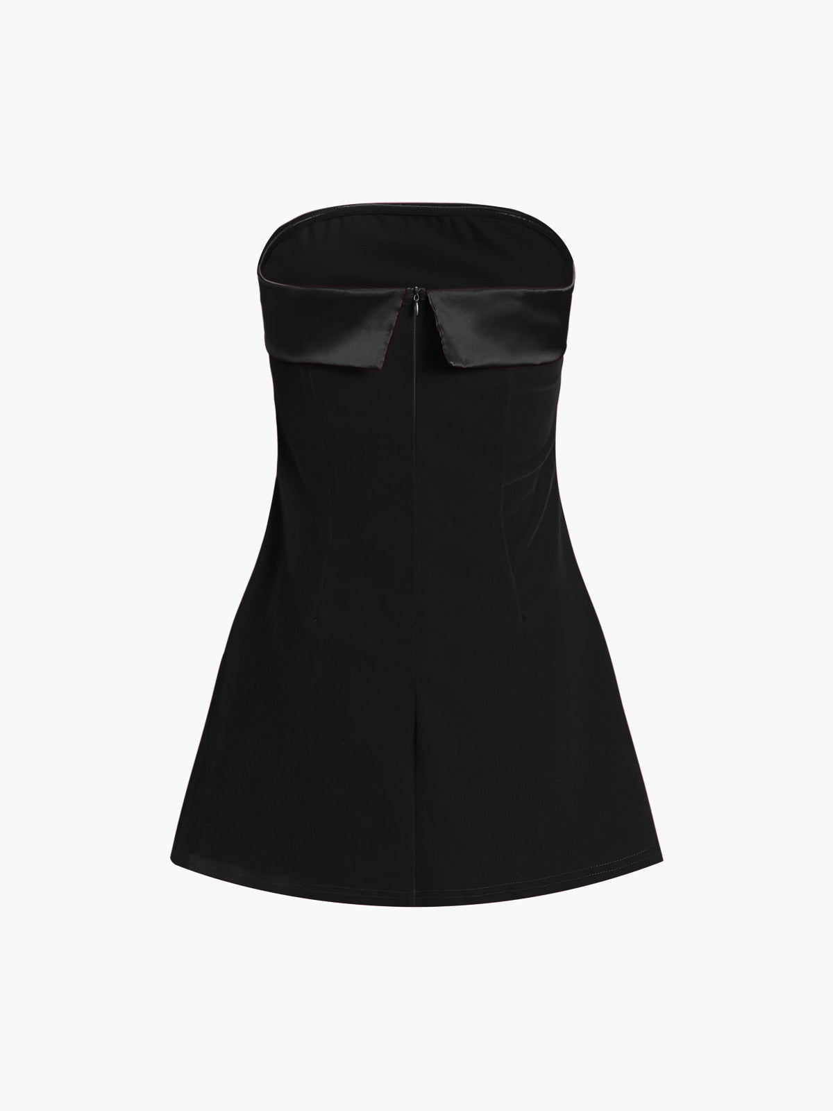 Sofia | Kurzes Satin-Velours-Kleid ohne Träger