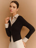 Clara | 2-in-1 Knopf Split-Kragen Bluse