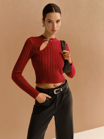 Carla | Asymmetrischer Cutout Twist Crop Pullover