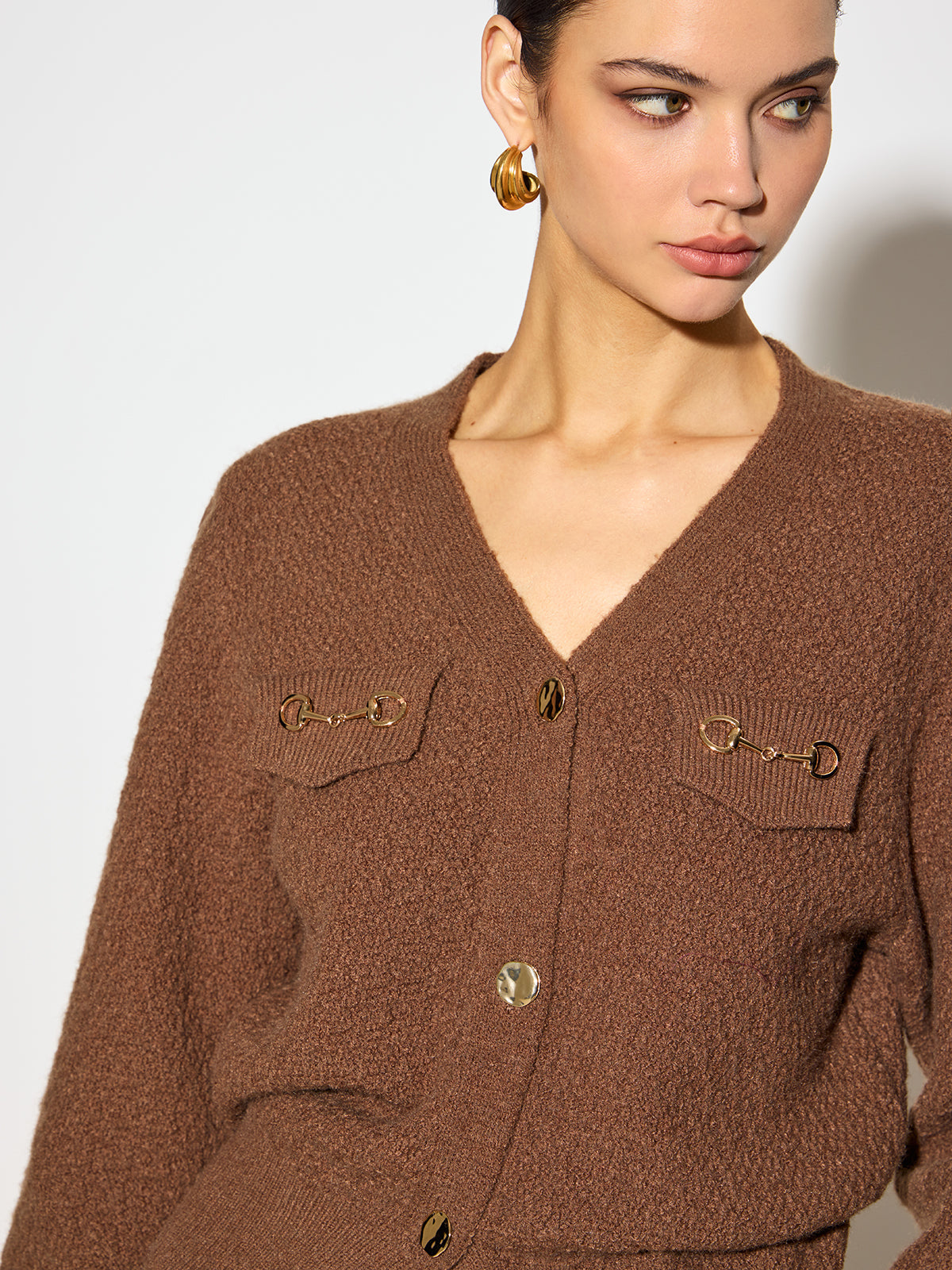 Julia | Eleganter Kurz-Cardigan mit Metall-Details