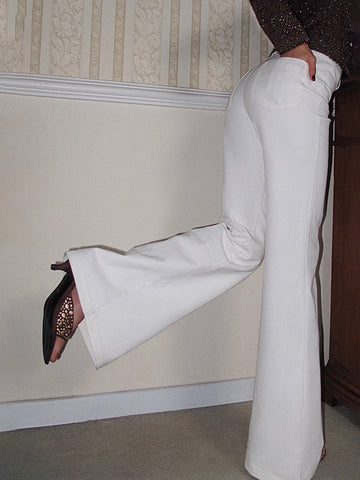 Livia | Bequeme Hochbund Bootcut-Hosen aus Baumwolle