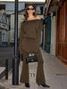 Maria | Lässiger Hosenanzug mit Off-Shoulder Design