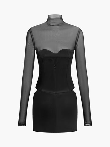 Sophia | Kurzes Kleid mit Mesh-Details