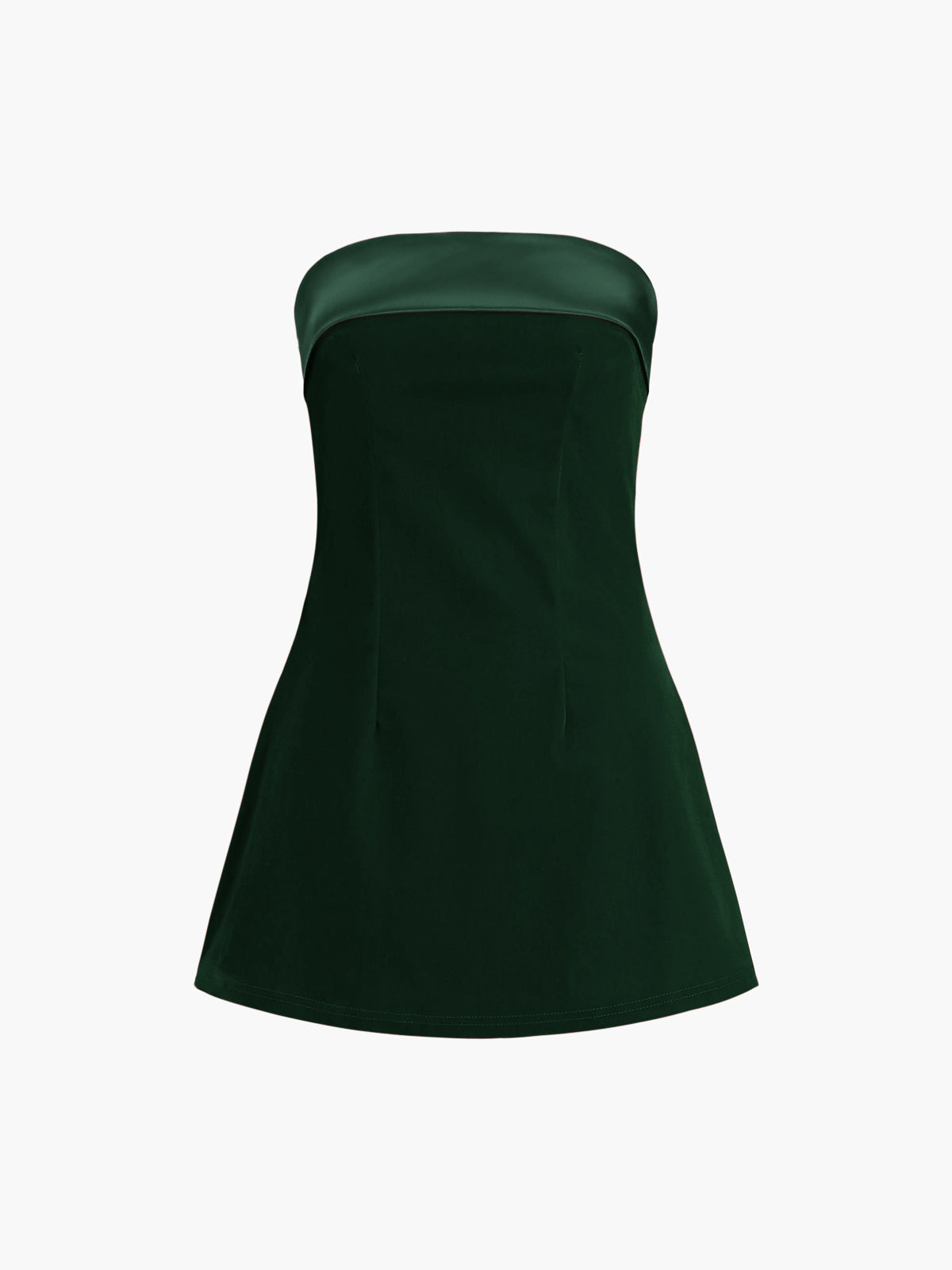 Sofia | Kurzes Satin-Velours-Kleid ohne Träger
