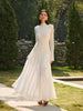 Clara | Elegantes Spitzen-Maxikleid mit Stehkragen
