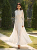Clara | Elegantes Spitzen-Maxikleid mit Stehkragen