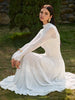 Clara | Elegantes Spitzen-Maxikleid mit Stehkragen