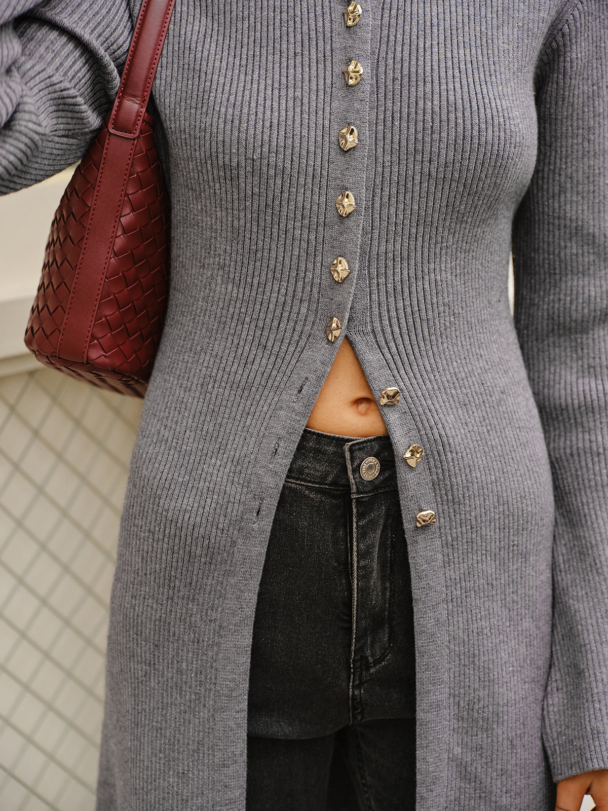 Marie | Vielseitiges Pulloverkleid mit Knopfleiste