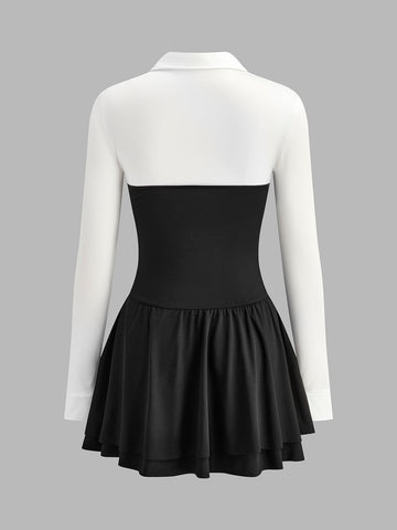 Lara | Farbenfrohes Plissiertes Polo-Kleid