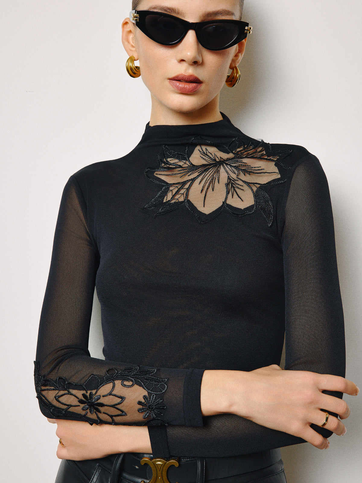Sophie | Elegantes Mesh-Floral Oberteil