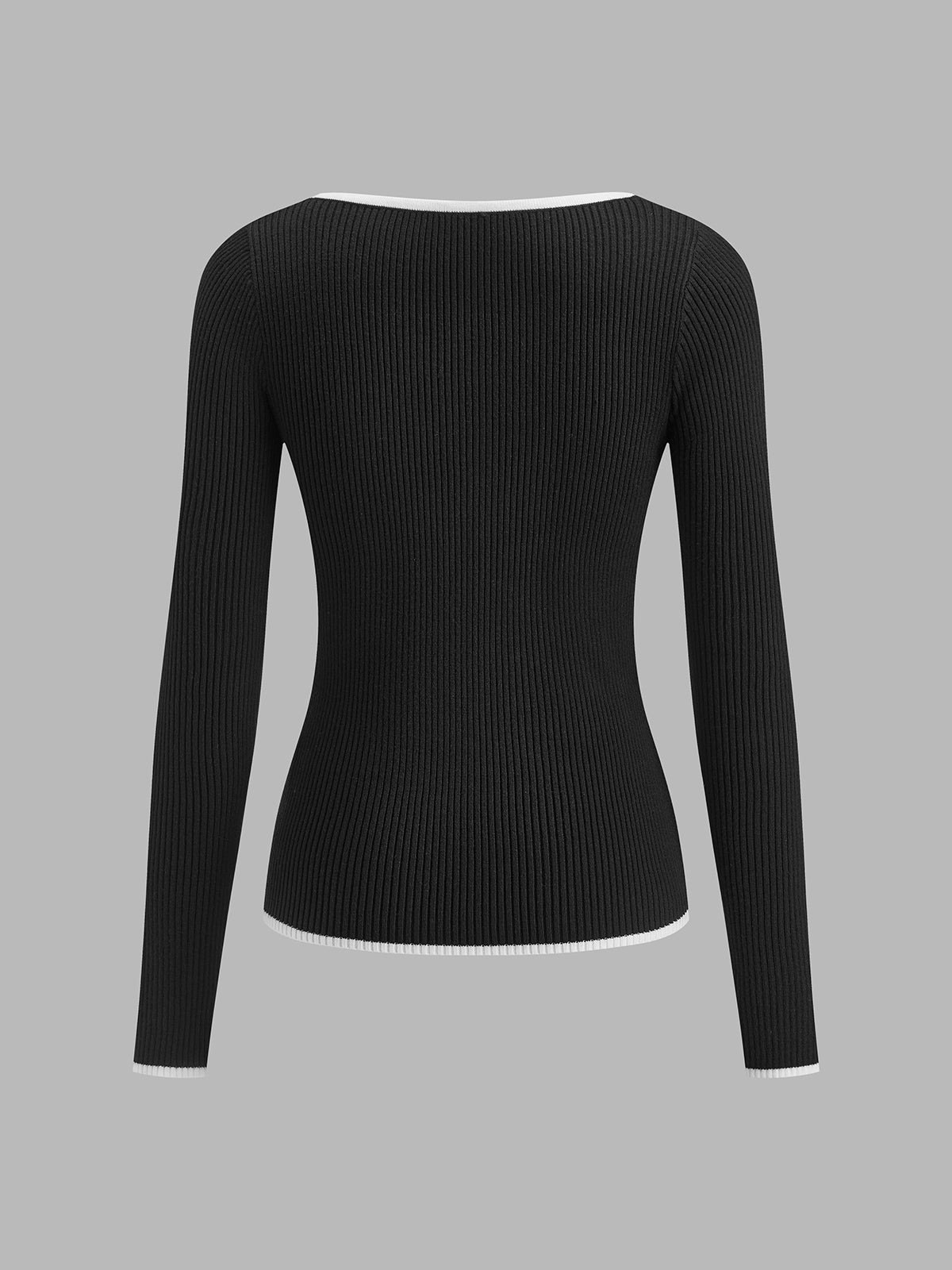Clara | Verführerisches Stricktop mit Kontrastabschlüssen