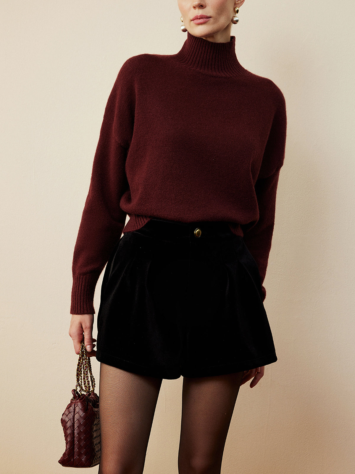 Julia | Eleganter Mock Neck Shift Pullover