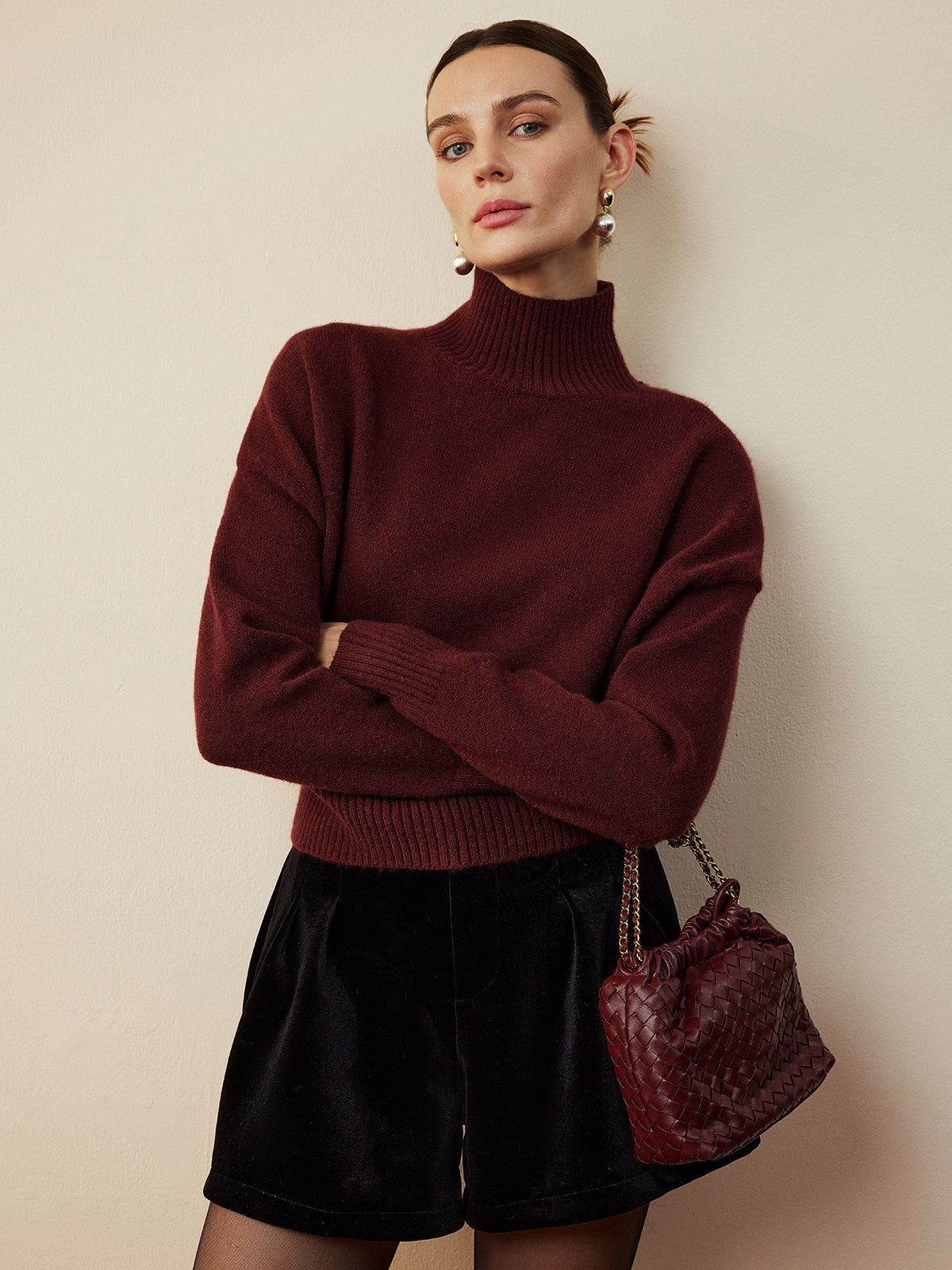 Julia | Eleganter Mock Neck Shift Pullover