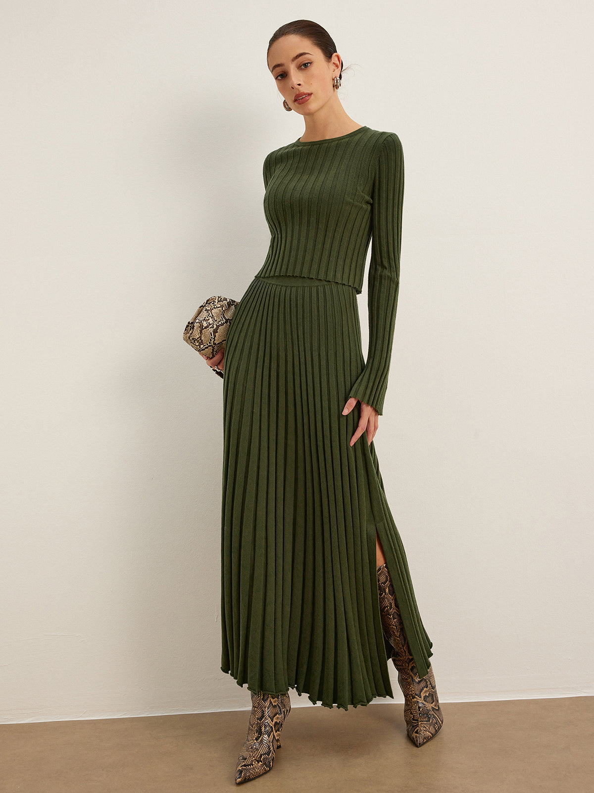 Clara | Rippstruktur Pullover mit Lettuce-Trim