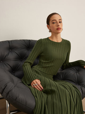 Clara | Rippstruktur Pullover mit Lettuce-Trim