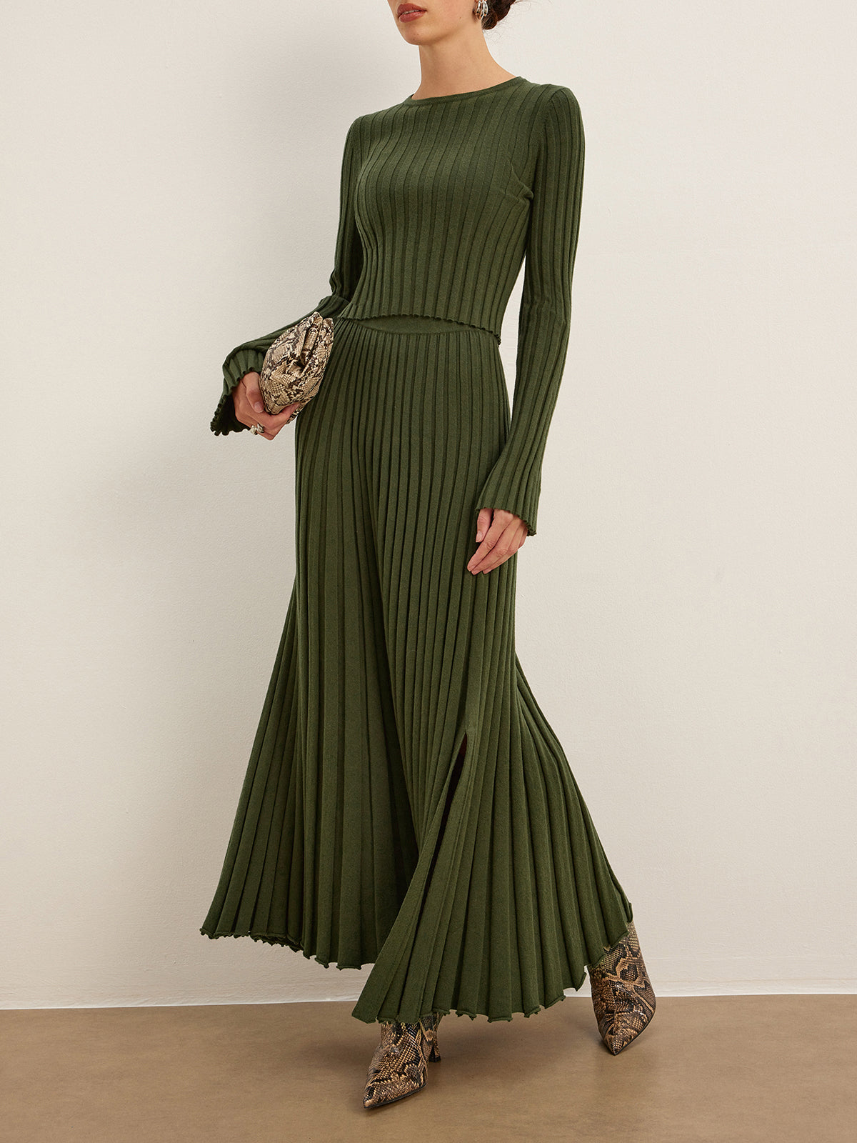 Clara | Rippstruktur Pullover mit Lettuce-Trim