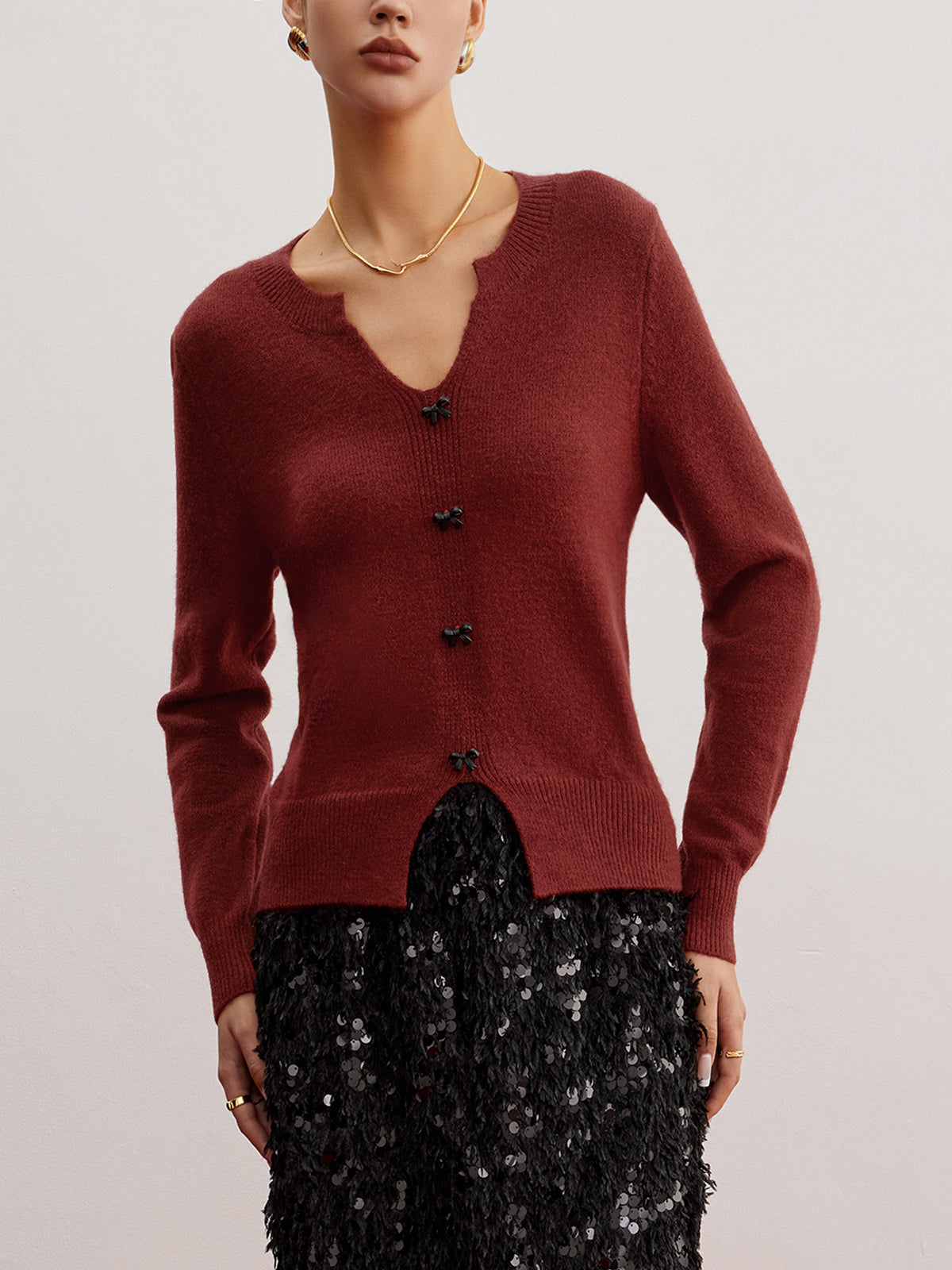 Clara | Eleganter Pullover mit Schleifen-Detail