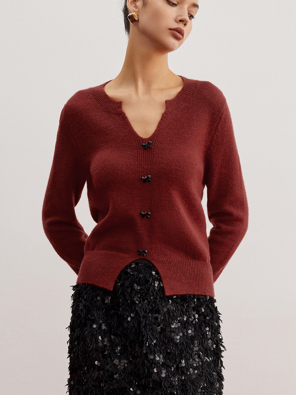 Clara | Eleganter Pullover mit Schleifen-Detail