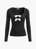 Eliane | Eleganter Pullover mit Schleifen-Ausschnitt