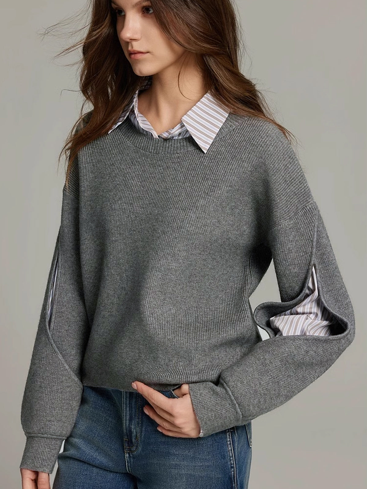 Lena | 2-in-1 Ripp-Pullover mit Cutout