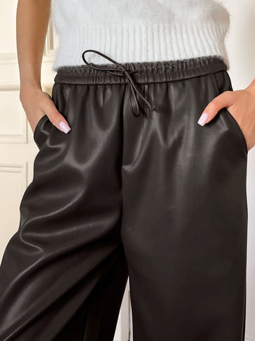 Felix | Trendige Kunstleder-Hosen mit Gummizug