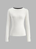 Maxi Shirt | Zweifarbige Strickoberteil