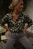 Jeremias | Chemisier Tymou - khaki mit Leopardenmuster
