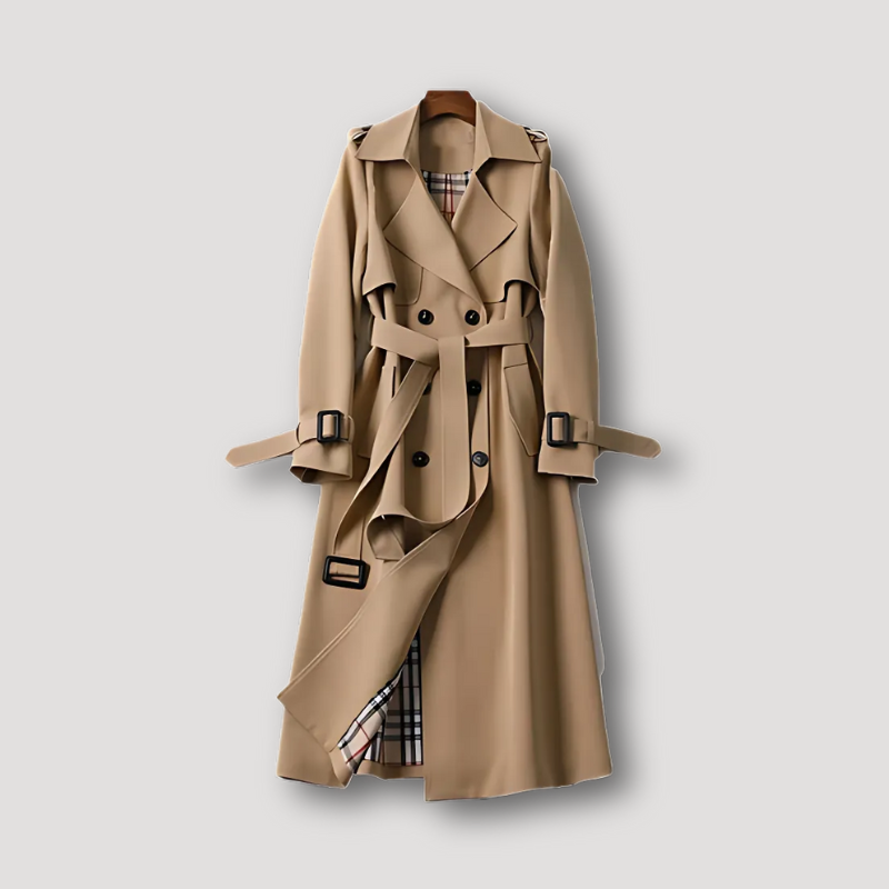 Nova | Trenchcoat mit Karo-Futter und Taillengürtel für den perfekten Winterlook