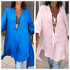 Semaj | Sommer Casual Baumwolle-Leinen V-Ausschnitt Shirt