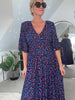 Becca | Kleid mit Falten und Leopardenmuster