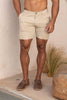 Trisha | Muskelbetonte Chino-Shorts in Stein