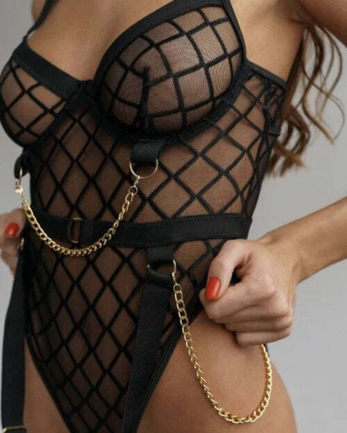 Eleganter Ketten-Bodysuit „Stella Chain“