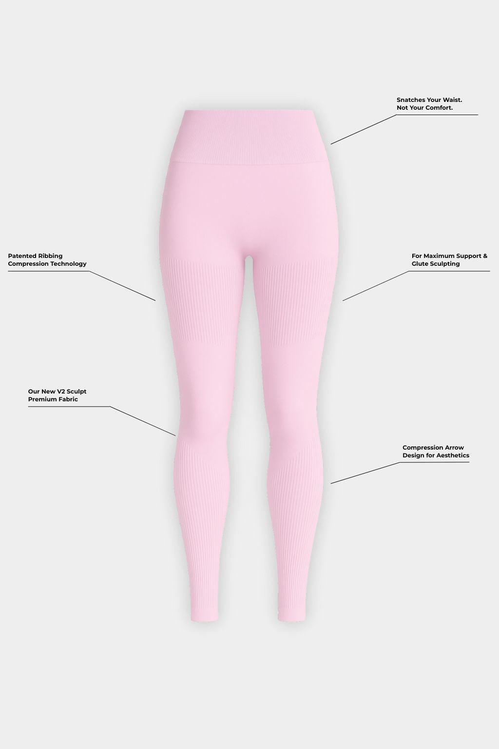 Xiomara | SculptV2 Rippen-Kontur-Leggings - Pilates Pink