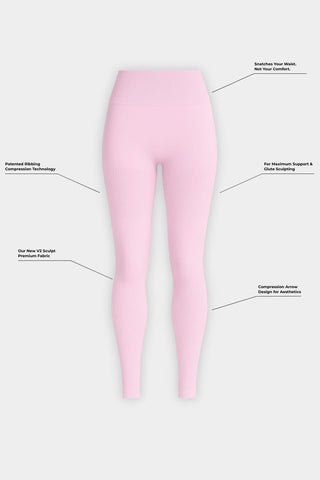 Xiomara | SculptV2 Rippen-Kontur-Leggings - Pilates Pink