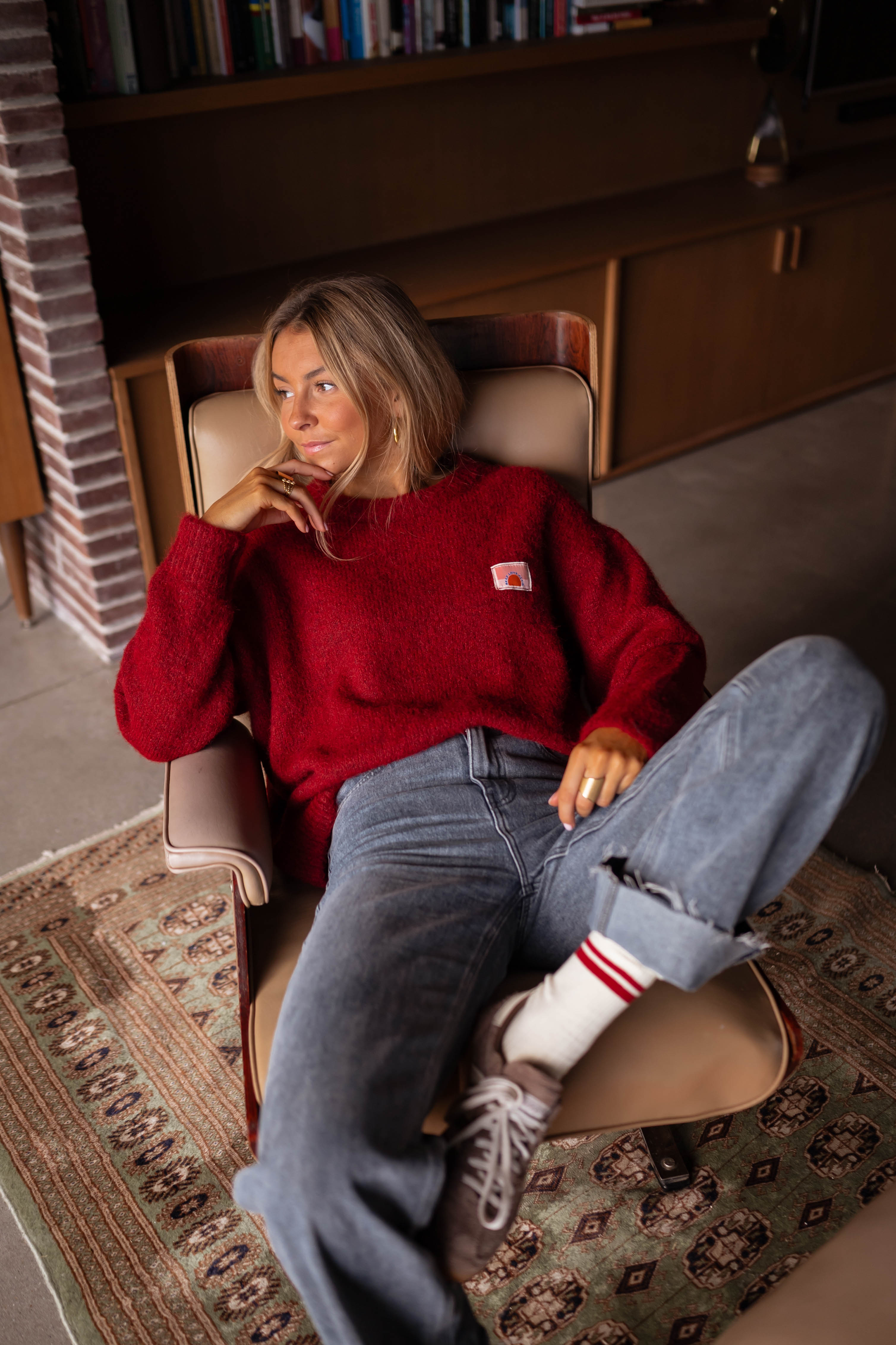 Teri | Strickpullover in Bordeaux