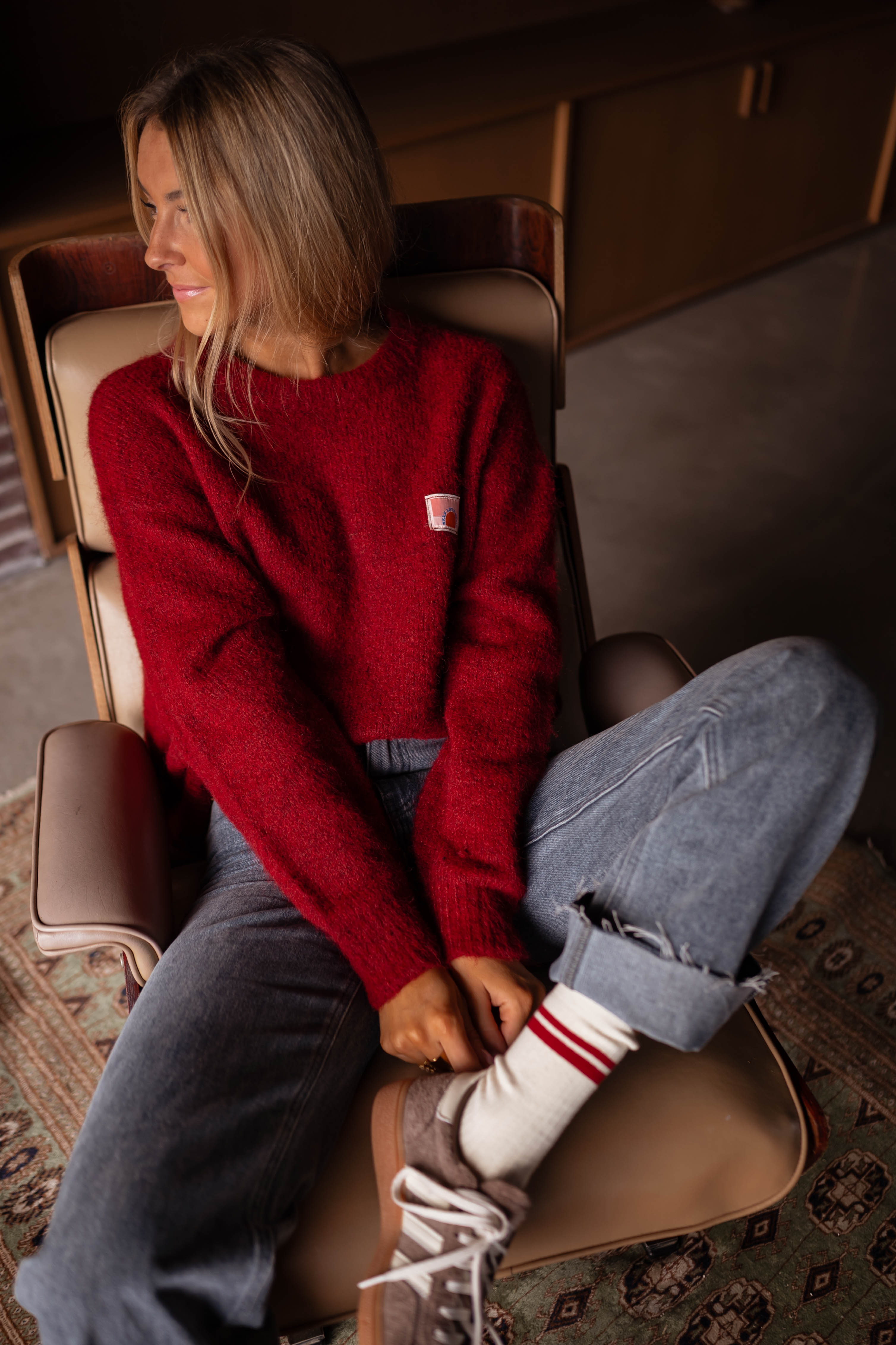 Teri | Strickpullover in Bordeaux