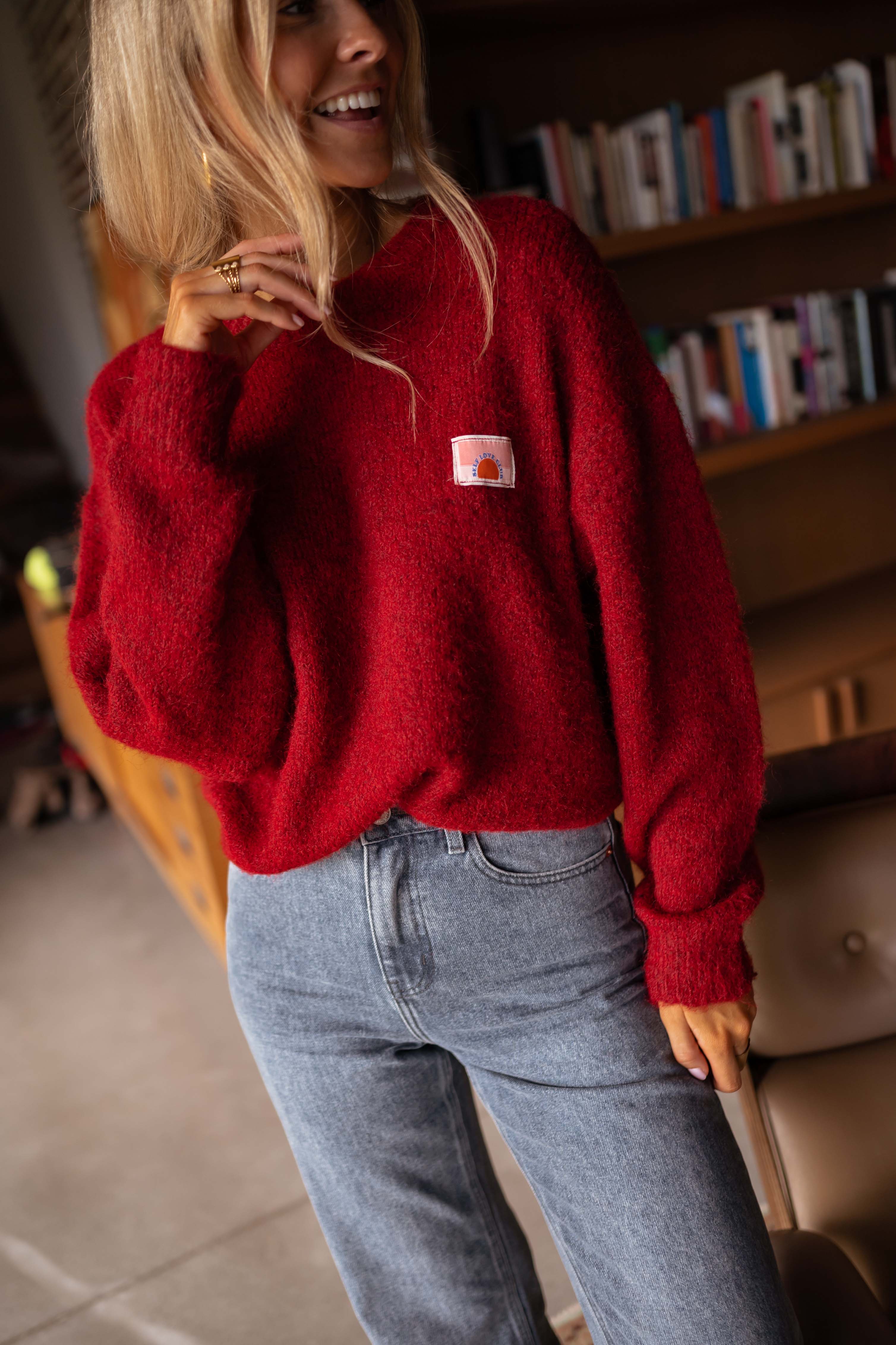 Teri | Strickpullover in Bordeaux